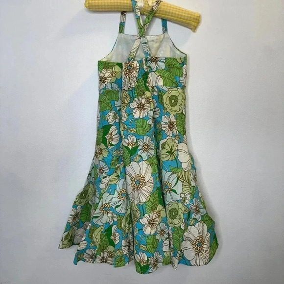 Baby Gap Toddler Girls Green and Blue Floral Flowy Sundress Size 4 Years - Picture 2 of 5